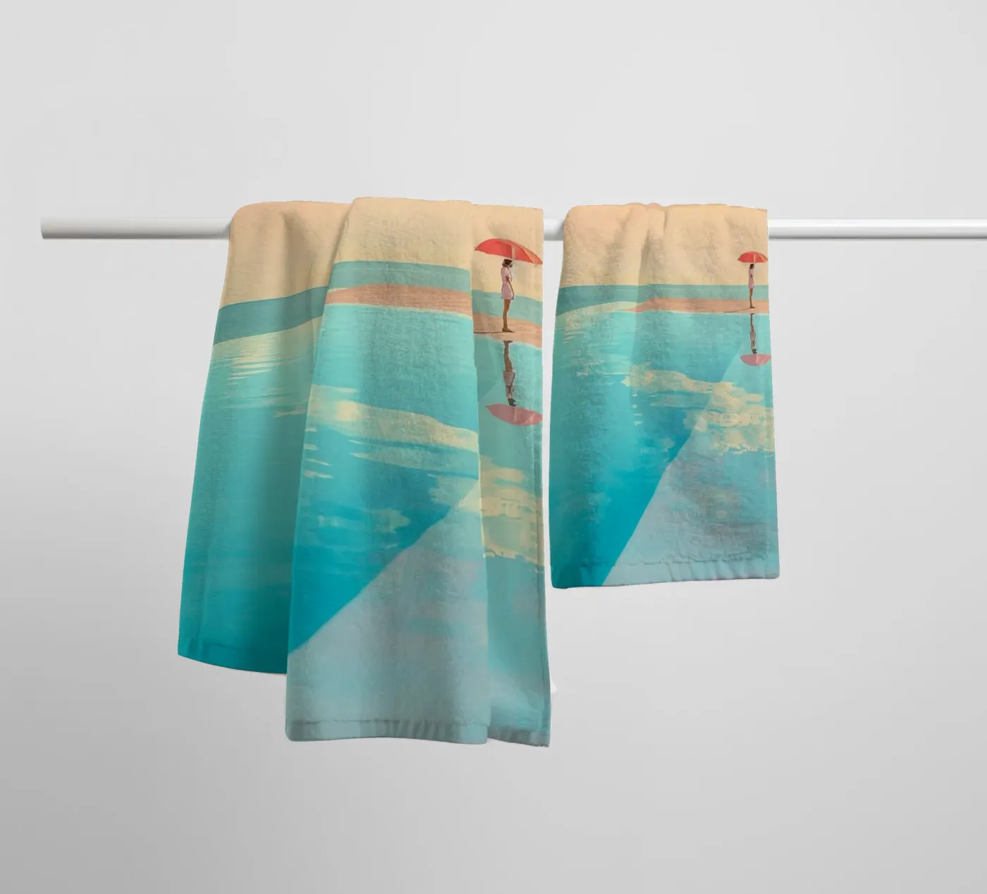 Poolside Peace towel by Tinyverse Studio