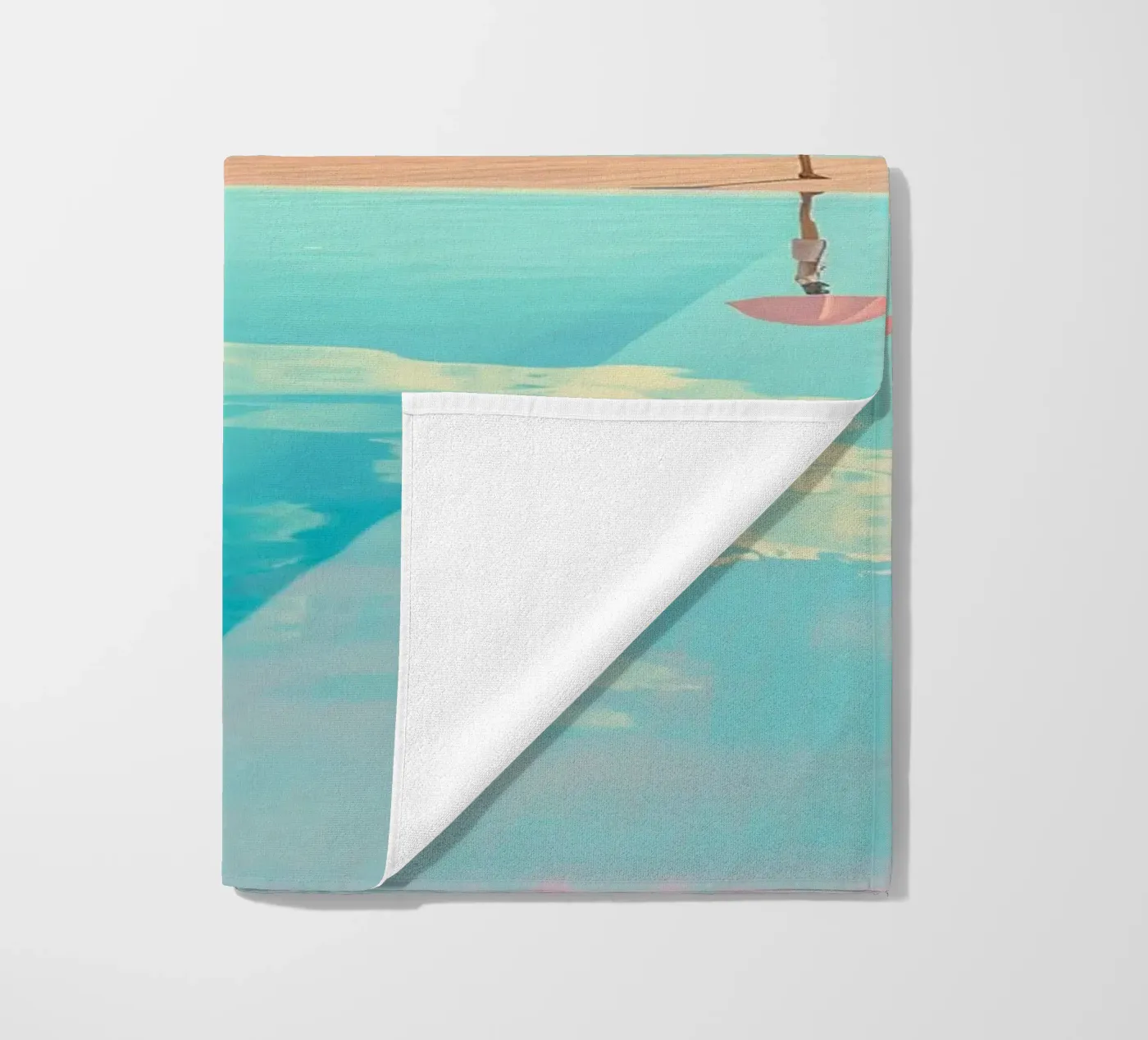 Poolside Peace beach towel by Tinyverse Studio