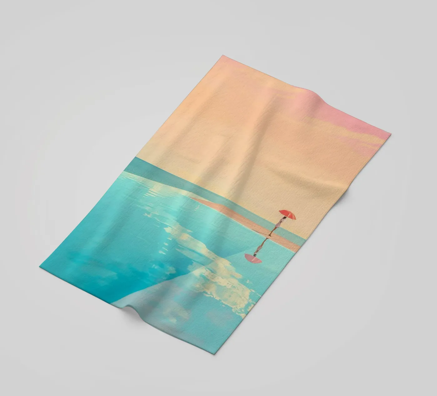 Poolside Peace beach towel by Tinyverse Studio