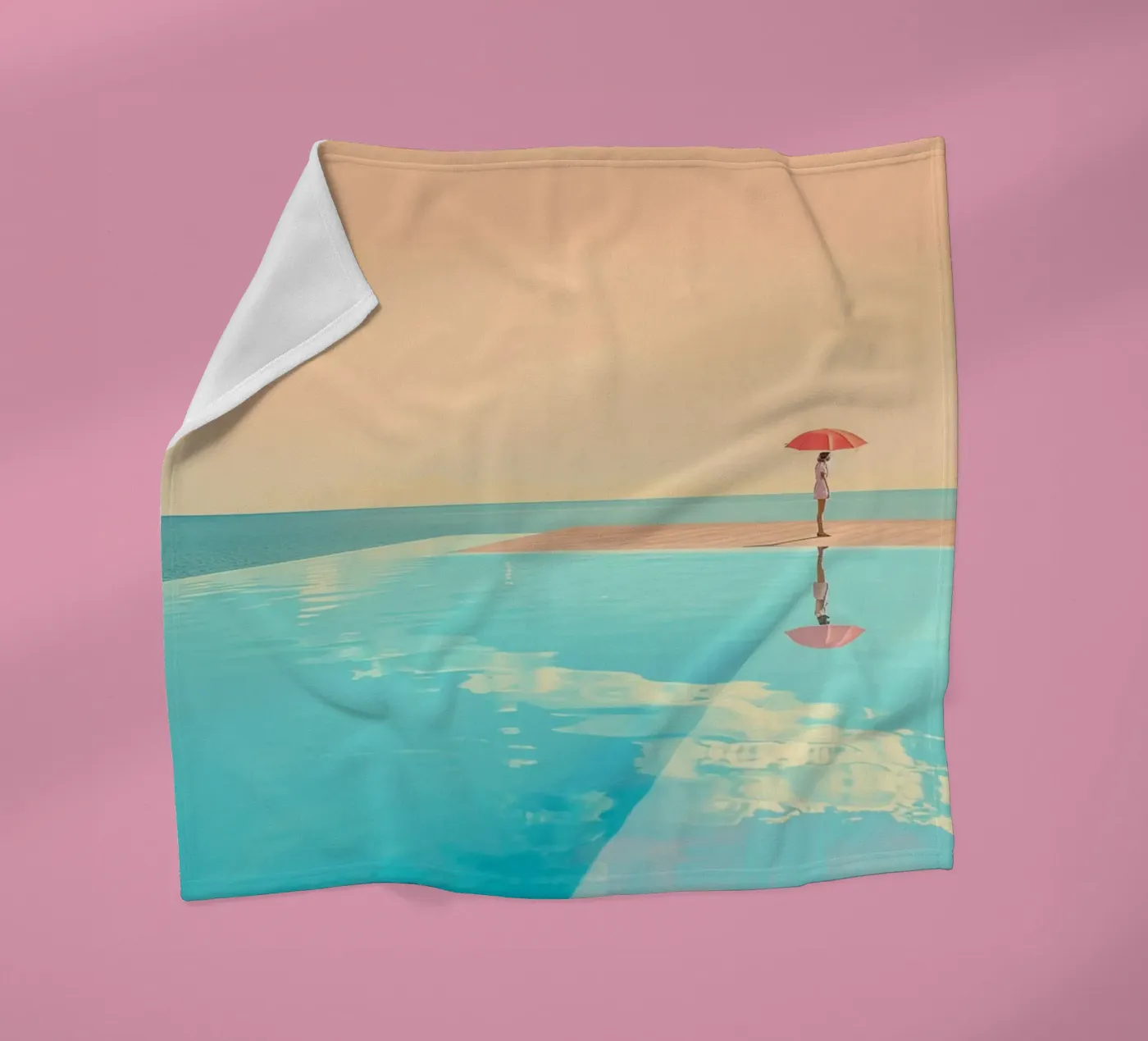 Poolside Peace Fleecedecke von Tinyverse Studio