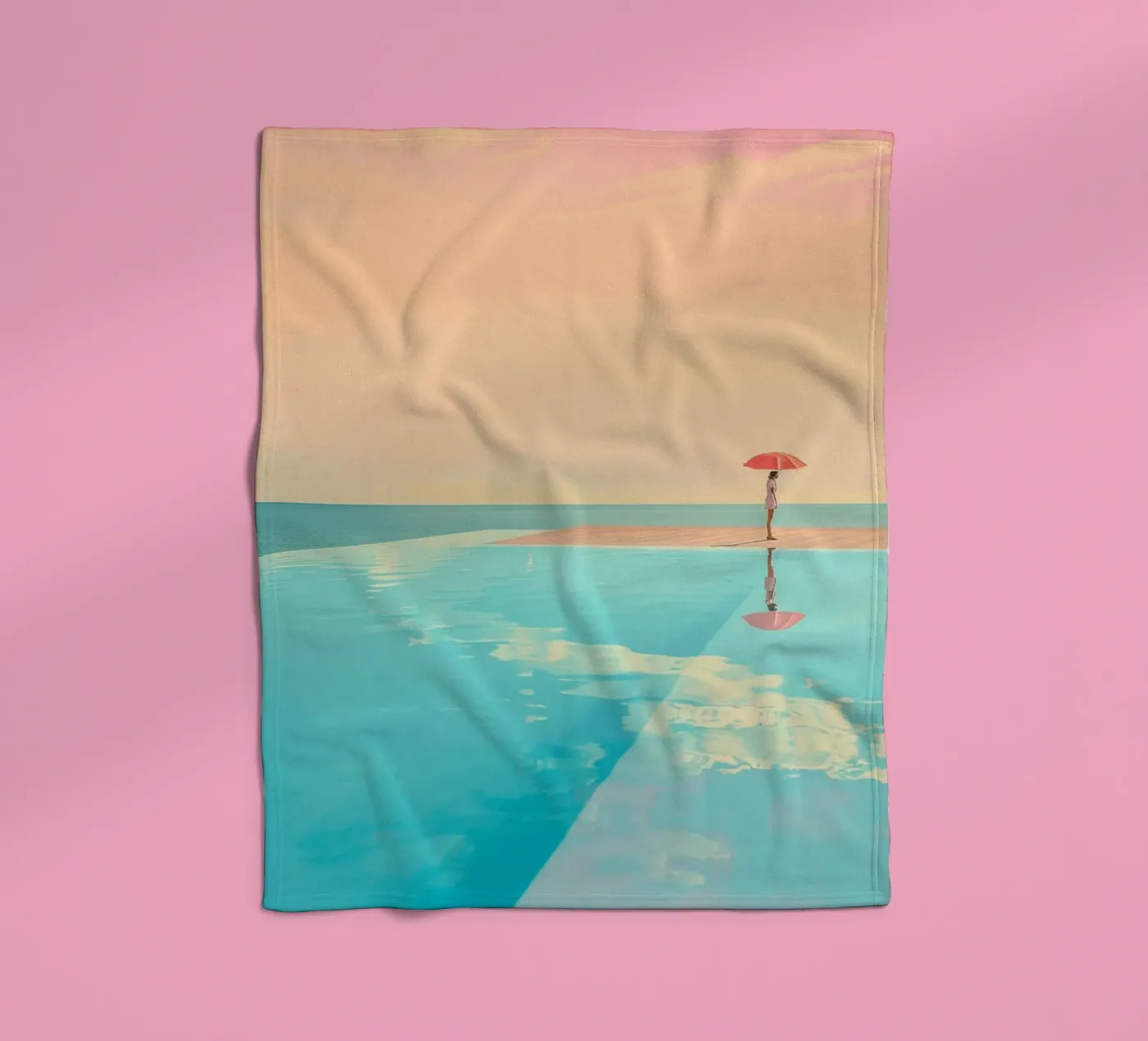 Poolside Peace Fleecedecke von Tinyverse Studio