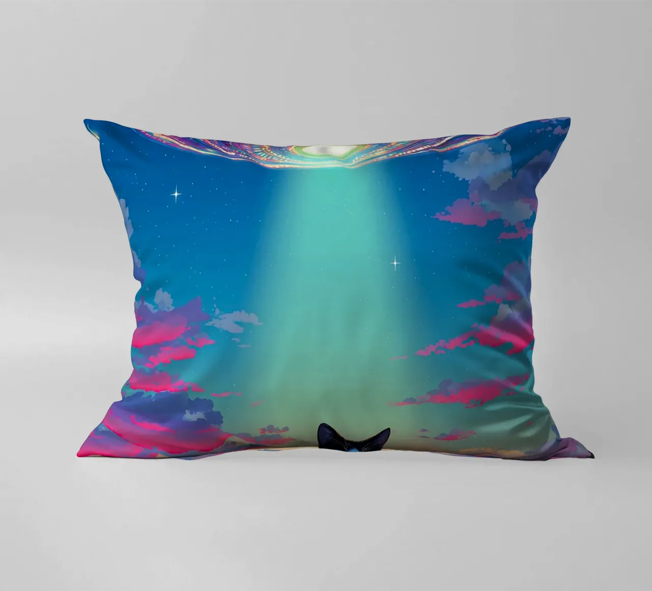 Gatto e astronave UFO cuscino da Stellar Creative
