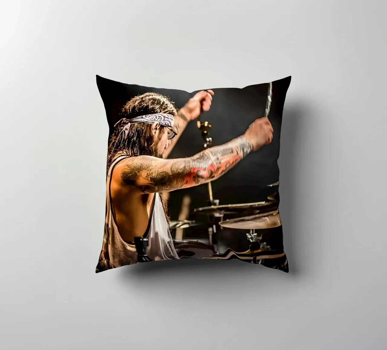 Mike Portnoy cuscino da Low poly art