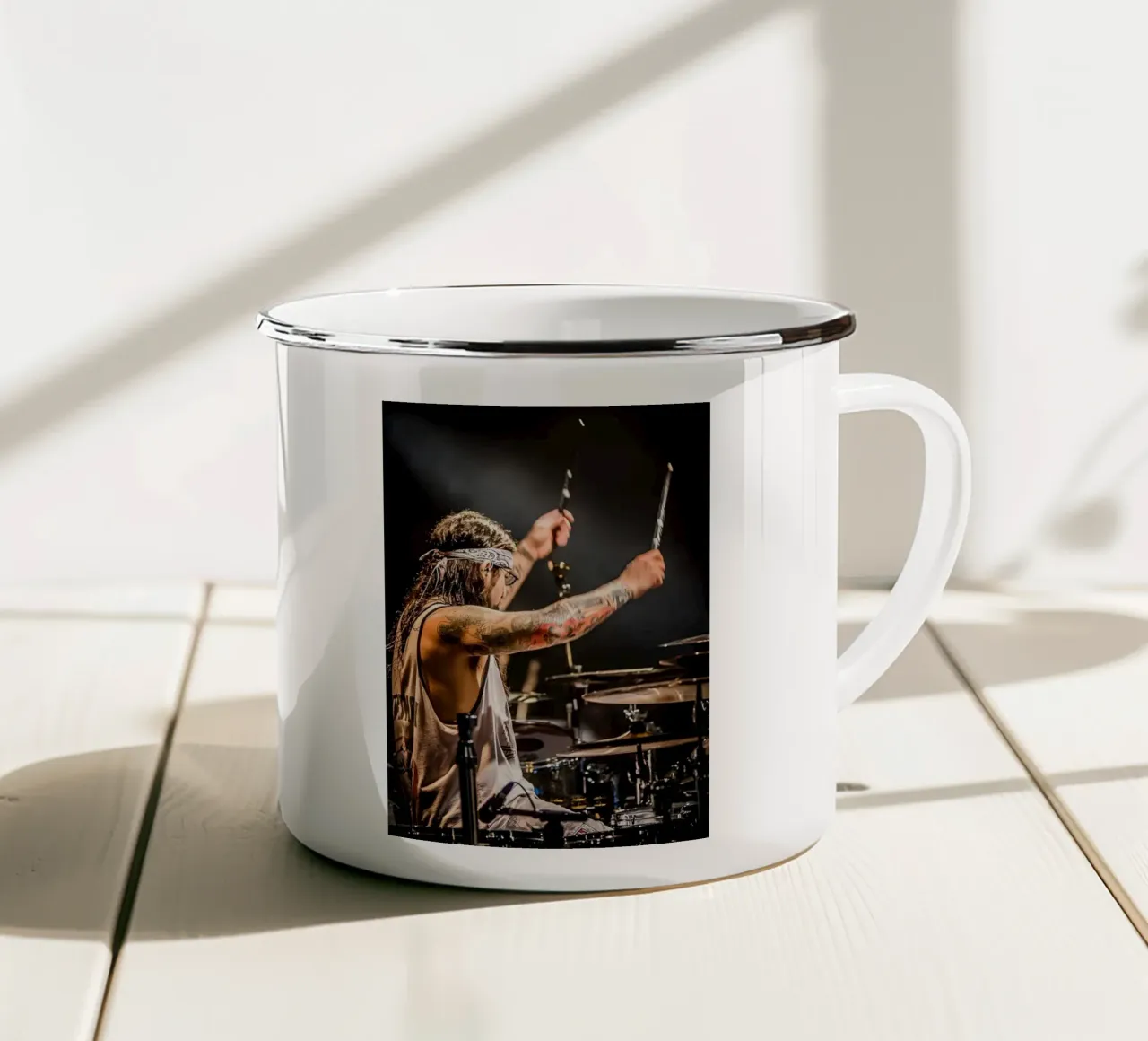 Mike Portnoy tazza in smalto da Low poly art