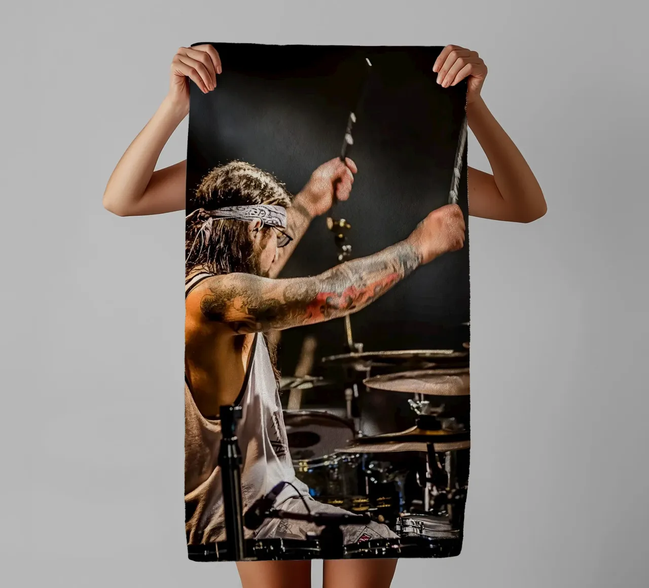 Mike Portnoy asciugamano da bagno da Low poly art