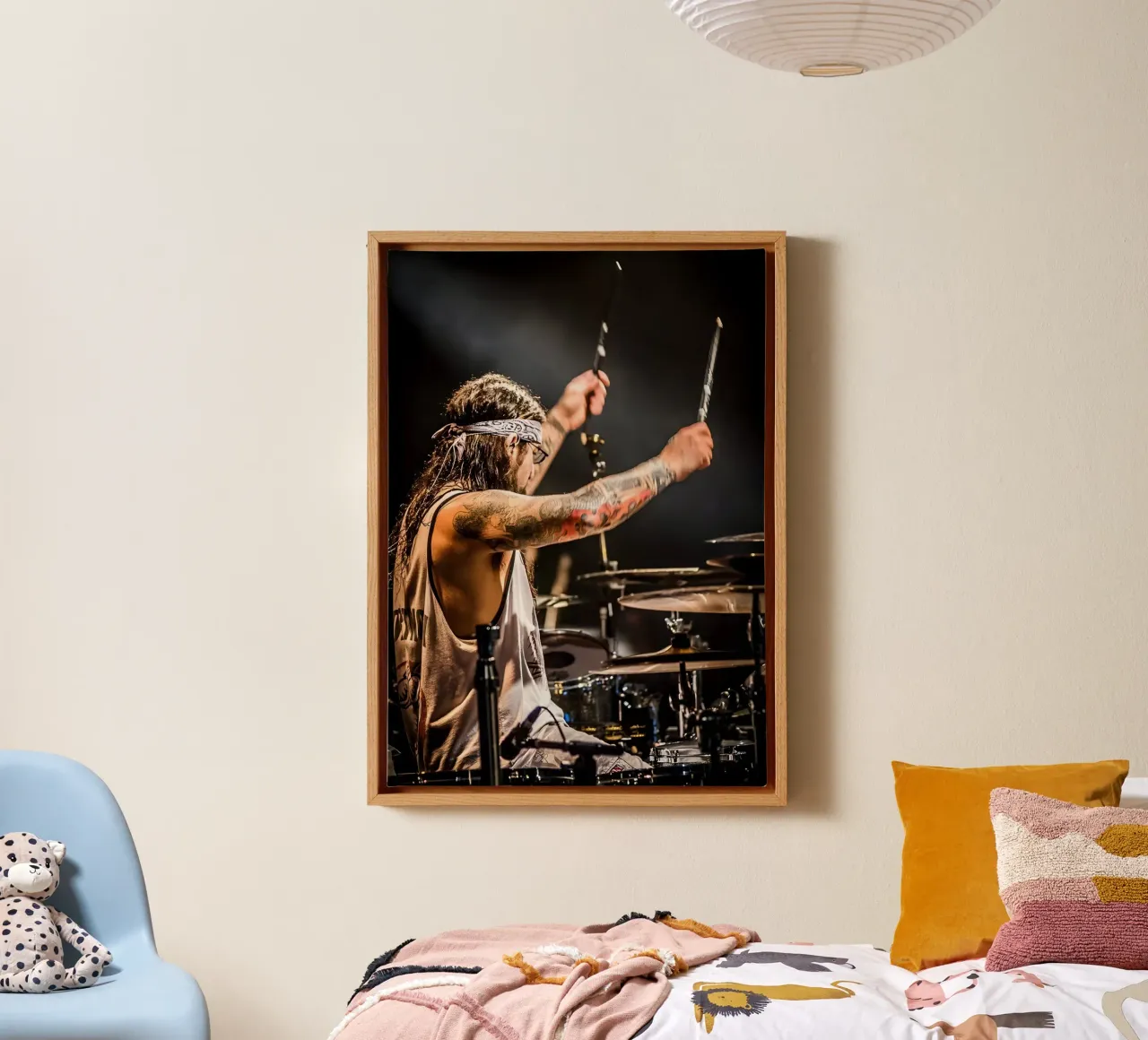 Mike Portnoy tela con Cornice a cassetta da Low poly art
