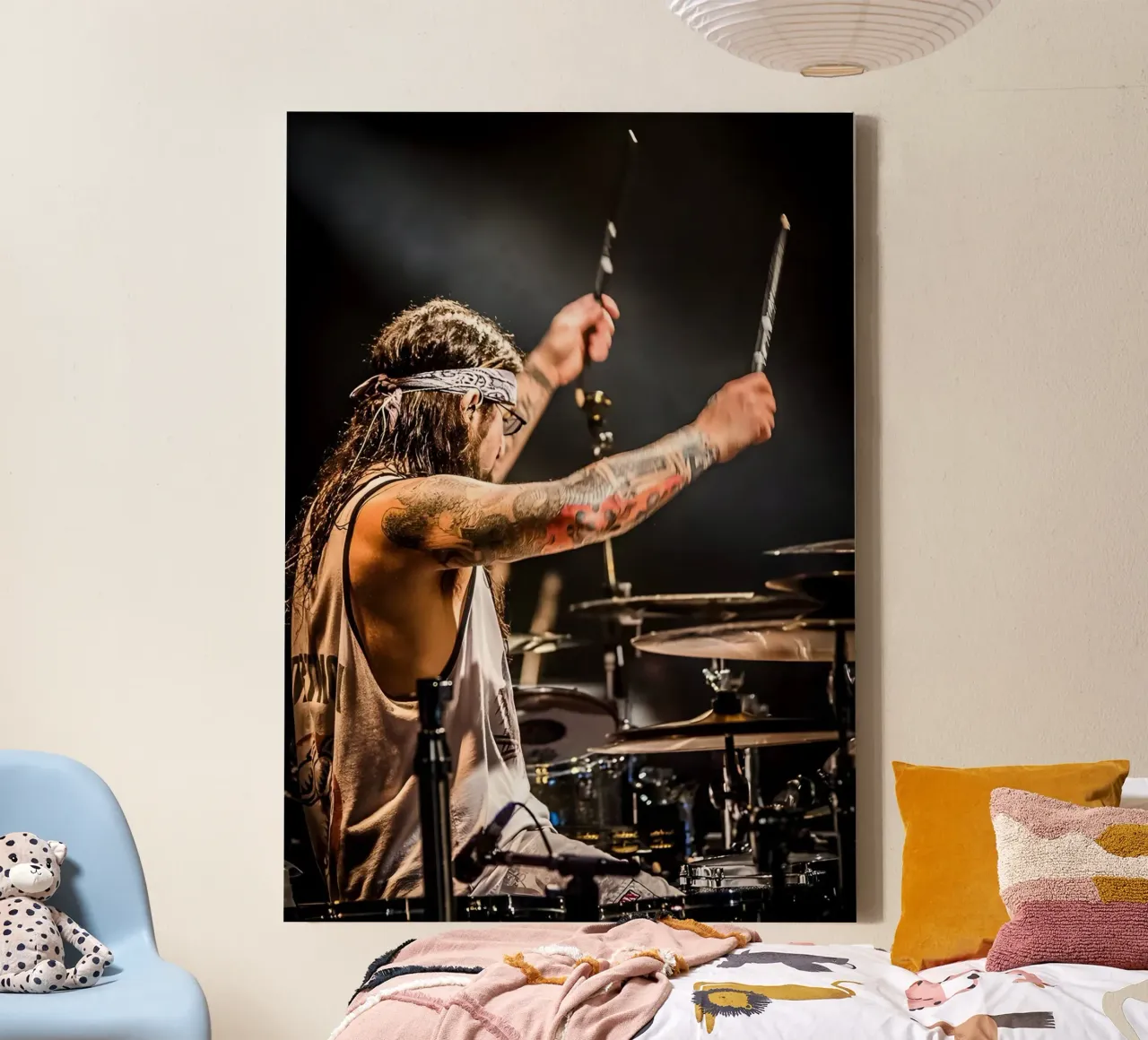 Mike Portnoy tela con Cornice a cassetta da Low poly art