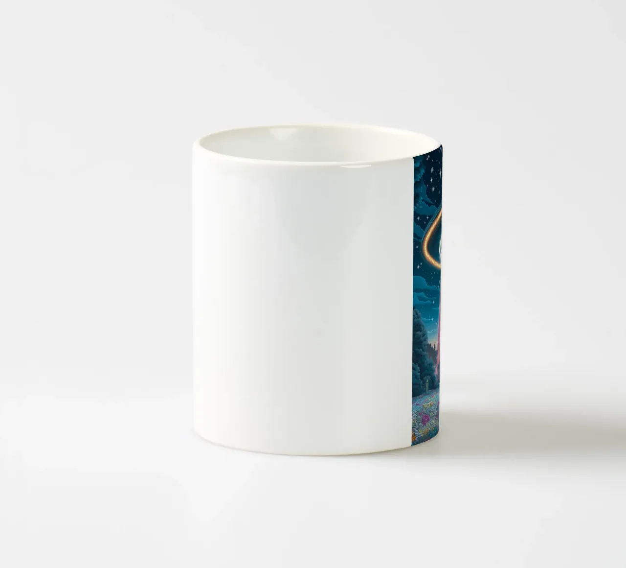 Gatto nero e UFO tazza in ceramica da Stellar Creative