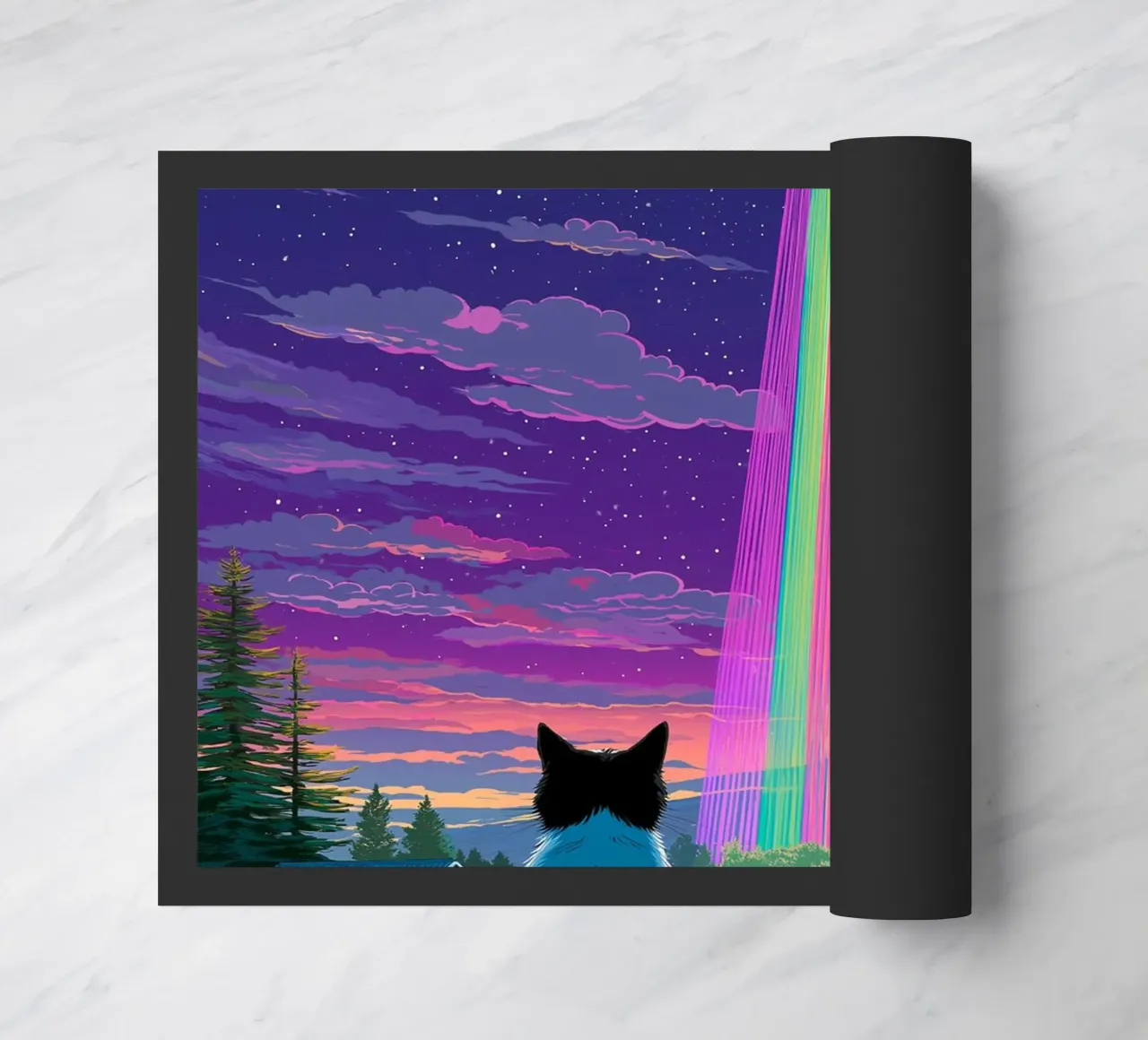 Gatto e raggio UFO zerbino da Stellar Creative