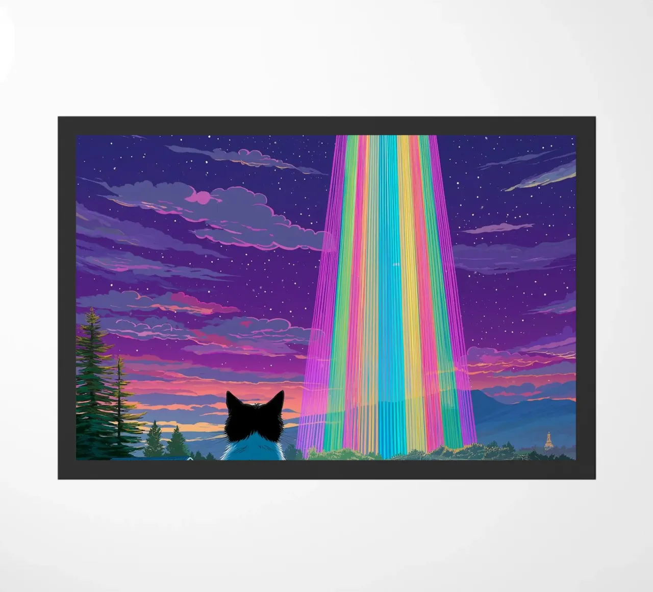Gatto e raggio UFO zerbino da Stellar Creative