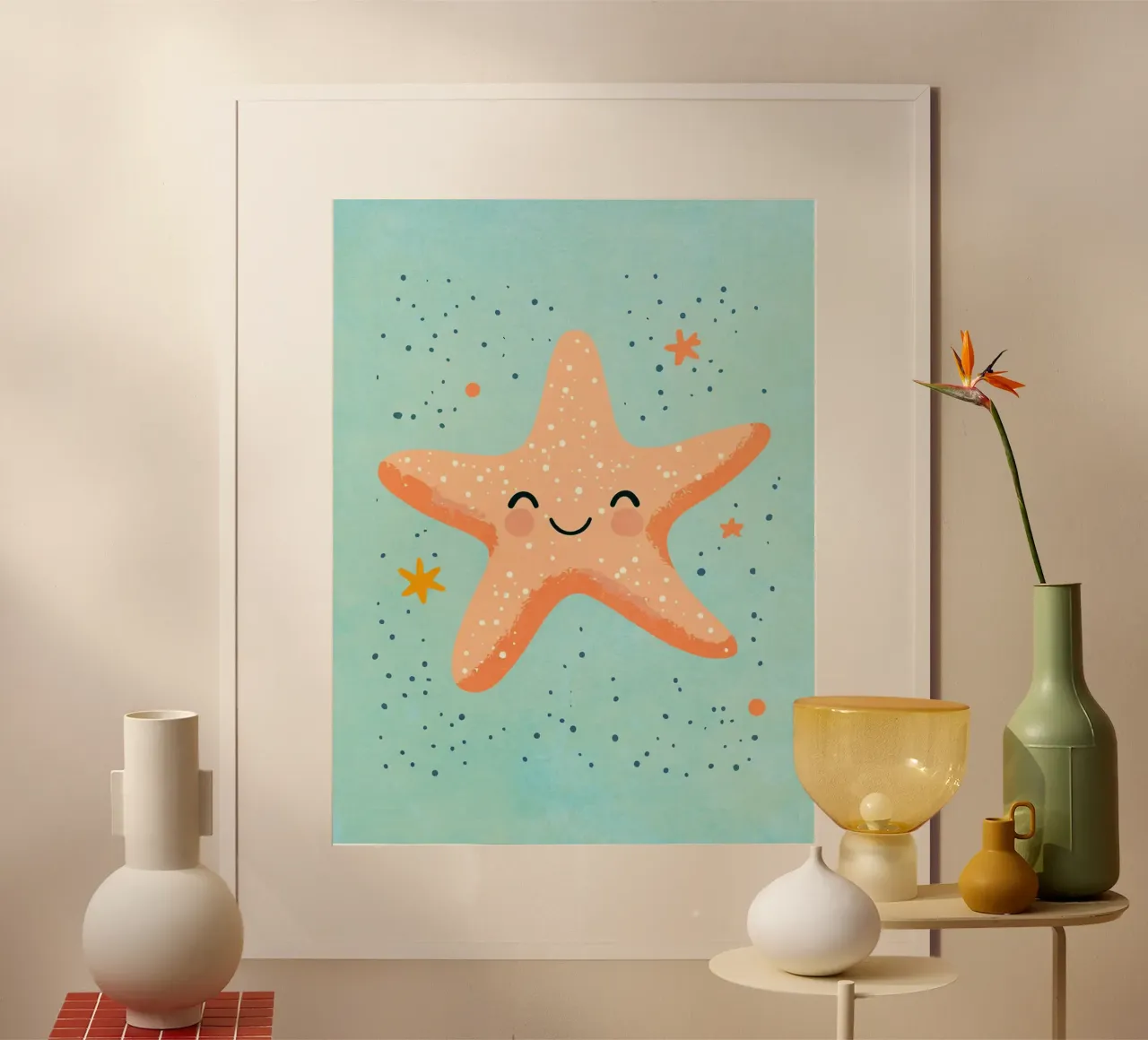 stella marina smile tema oceano poster con telaio in plastica da Courtney Ohling