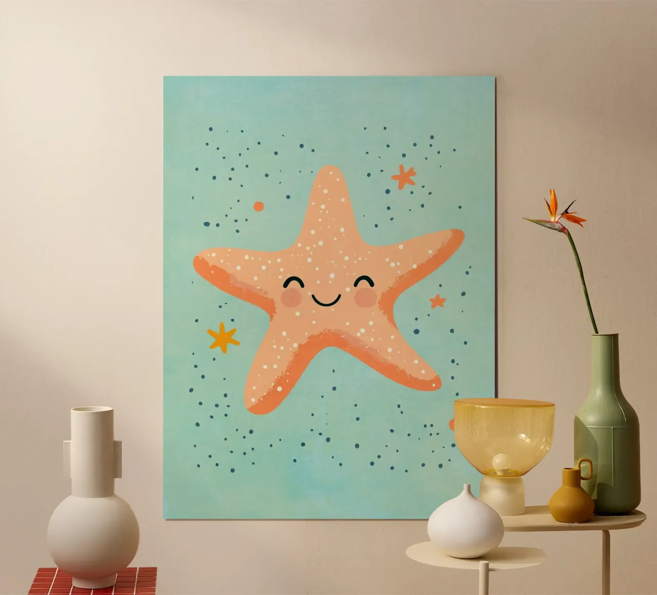stella marina smile tema oceano poster con telaio in plastica da Courtney Ohling