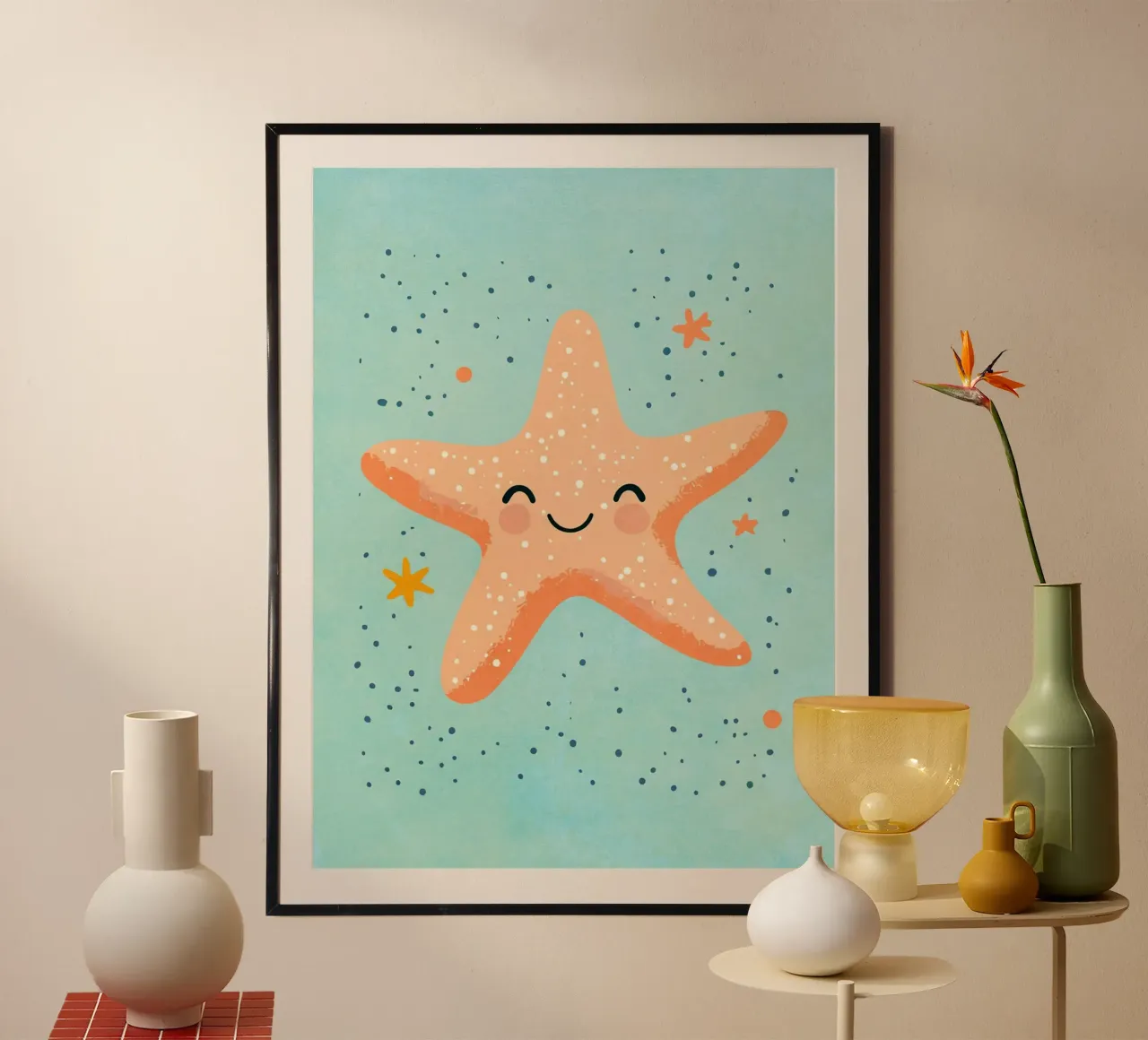 stella marina smile tema oceano poster con telaio in plastica da Courtney Ohling