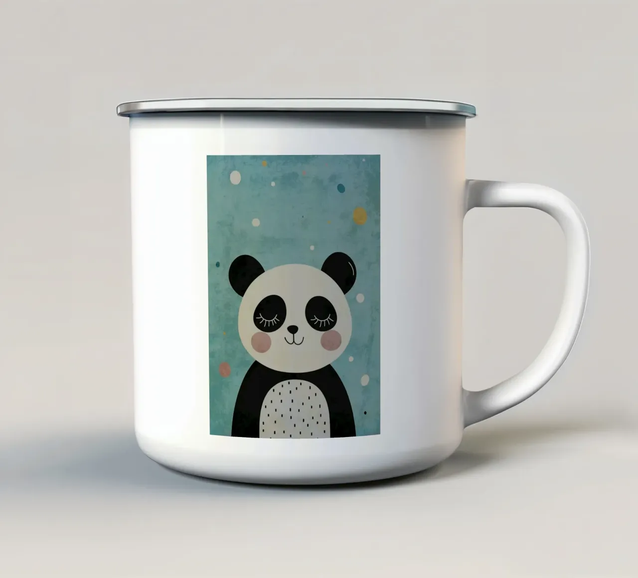 panda animale carino cartone animato tazza in smalto da Courtney Ohling