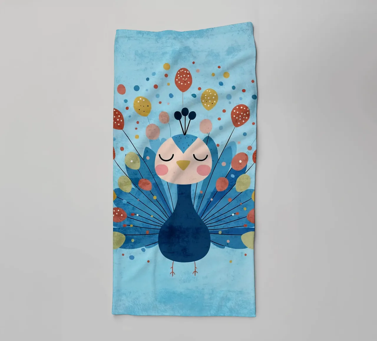 peacock bird feathers dots towel by Courtney Ohling