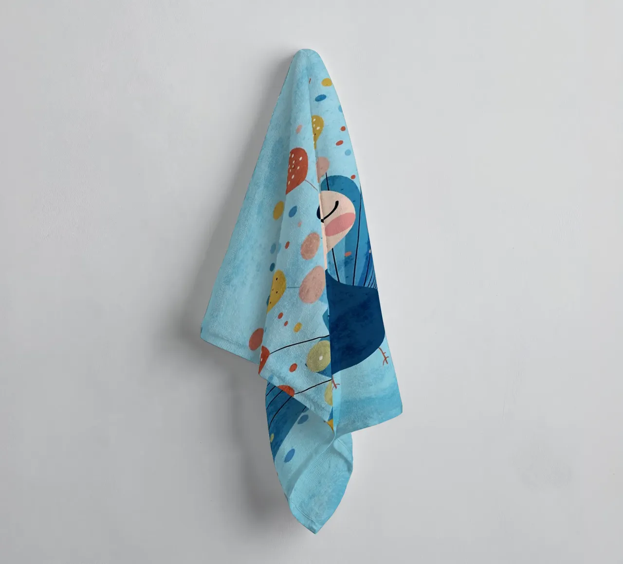 peacock bird feathers dots towel by Courtney Ohling