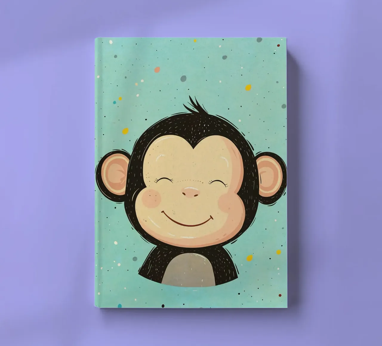monkey smiling face cartoon notebook by Courtney Ohling