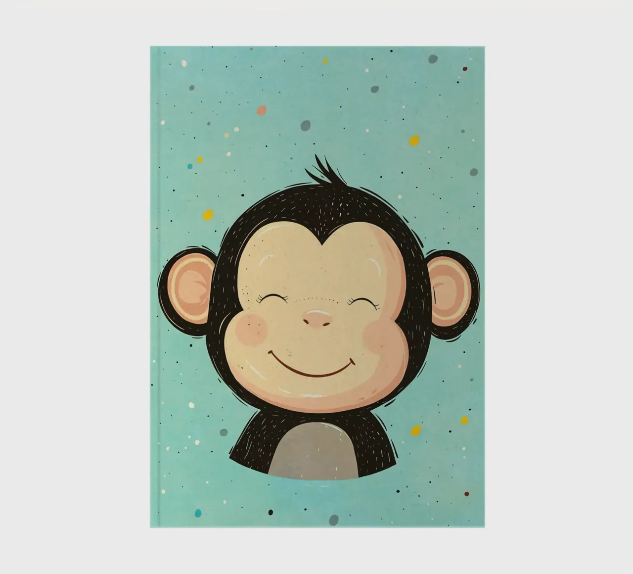 monkey smiling face cartoon notebook by Courtney Ohling