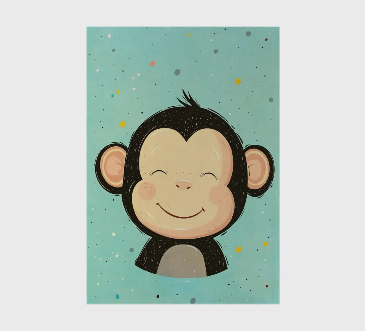 monkey smiling face cartoon notebook by Courtney Ohling