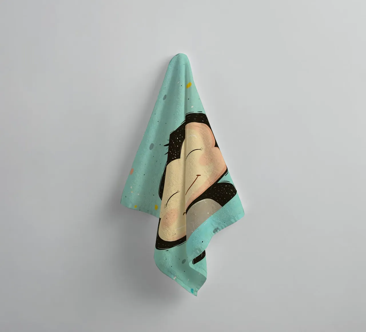 monkey smiling face cartoon towel by Courtney Ohling