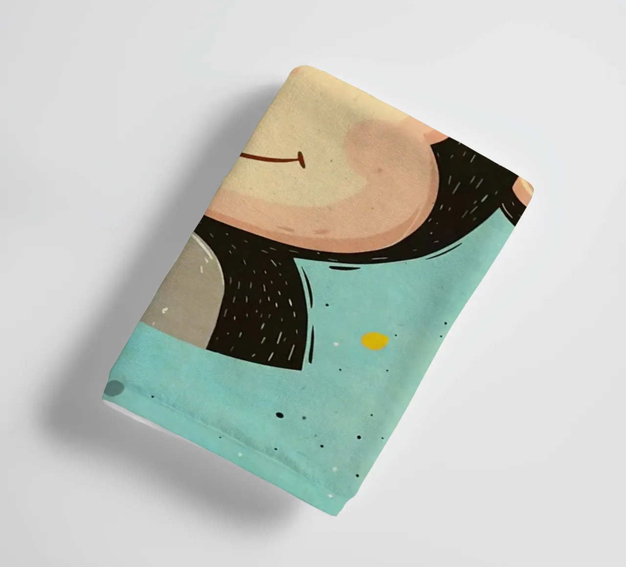 monkey smiling face cartoon towel by Courtney Ohling