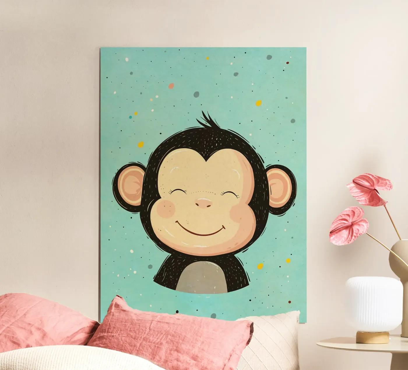 monkey smiling face cartoon poster by Courtney Ohling
