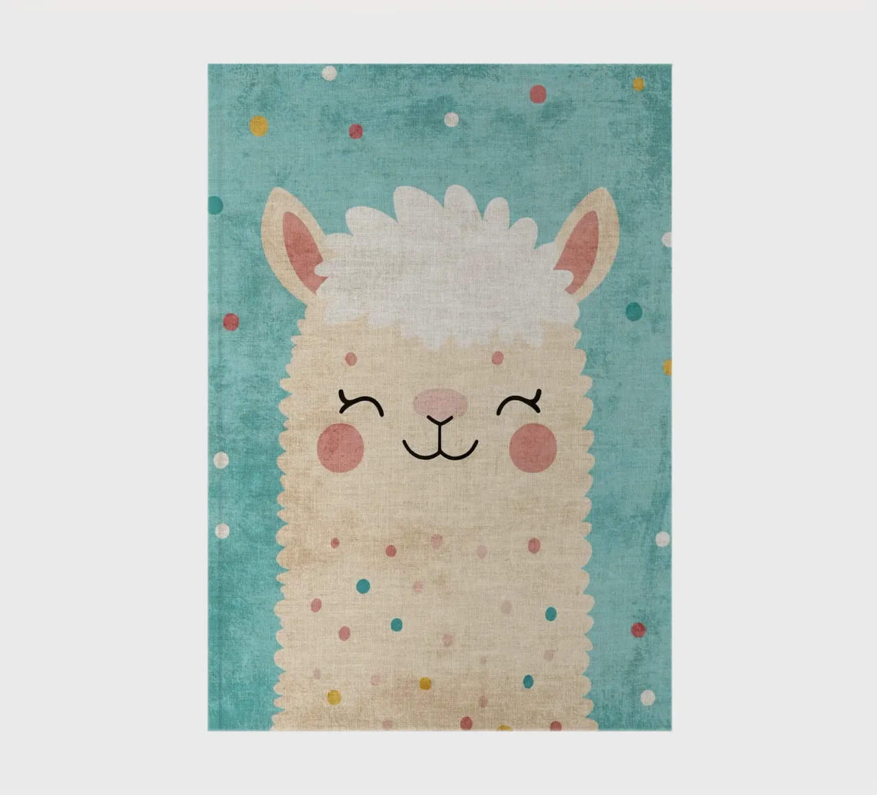 lama souriant visage de lama yeux fermés fourrure duveteuse carnet de notes de Courtney Ohling