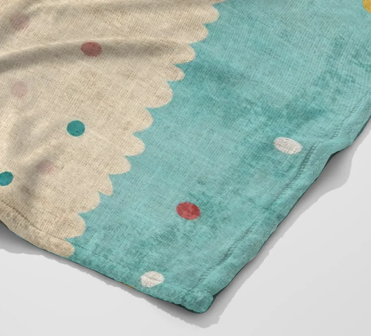 lama sorridente faccia di lama occhi chiusi pelliccia soffice coperta in pile da Courtney Ohling