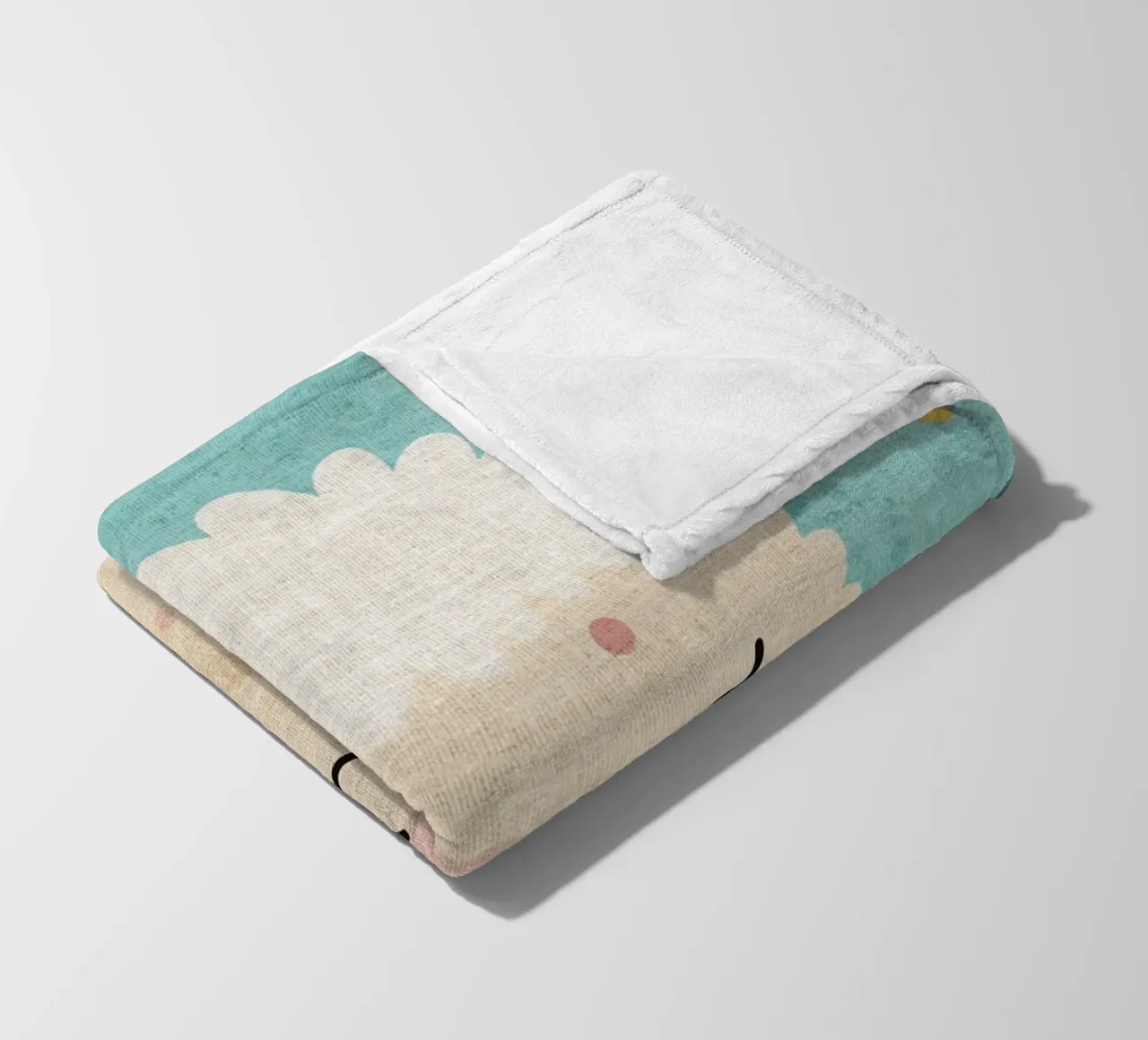 lama sorridente faccia di lama occhi chiusi pelliccia soffice coperta in pile da Courtney Ohling