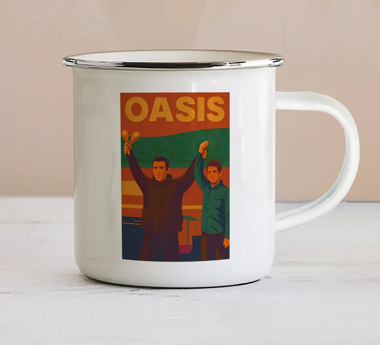 Arte di Liam e Noel tazza in smalto da domherrick1