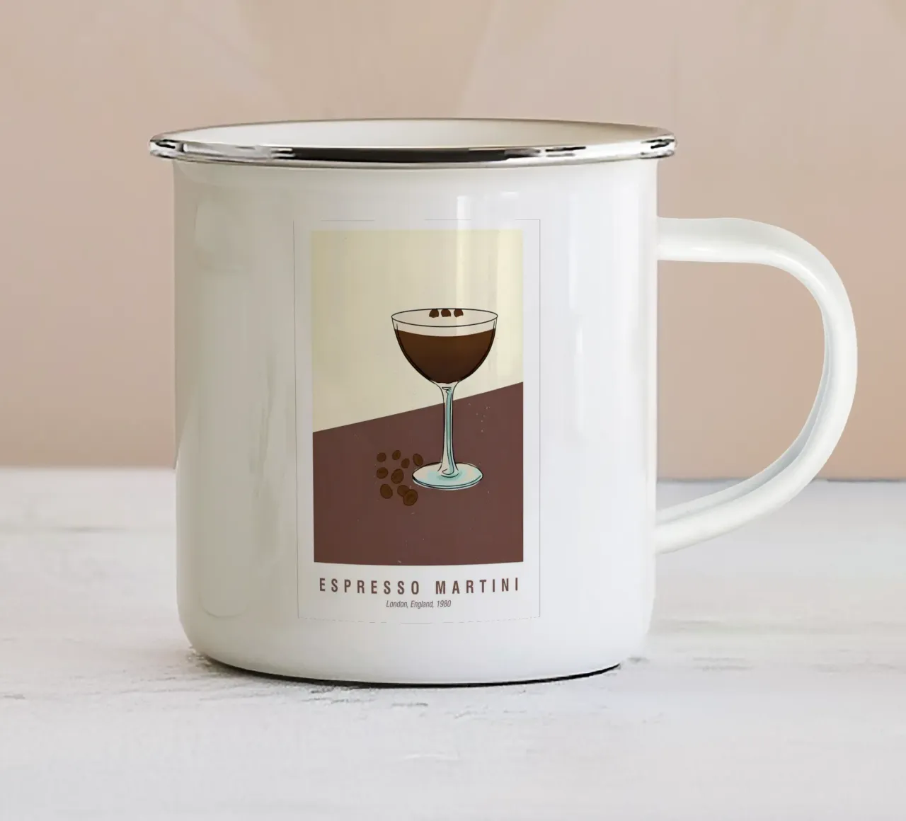 Espresso Martini tazza in smalto da janetlynn