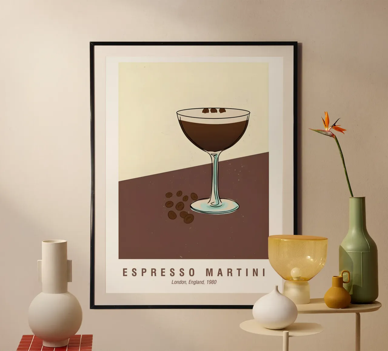 Espresso Martini poster con telaio in plastica da janetlynn