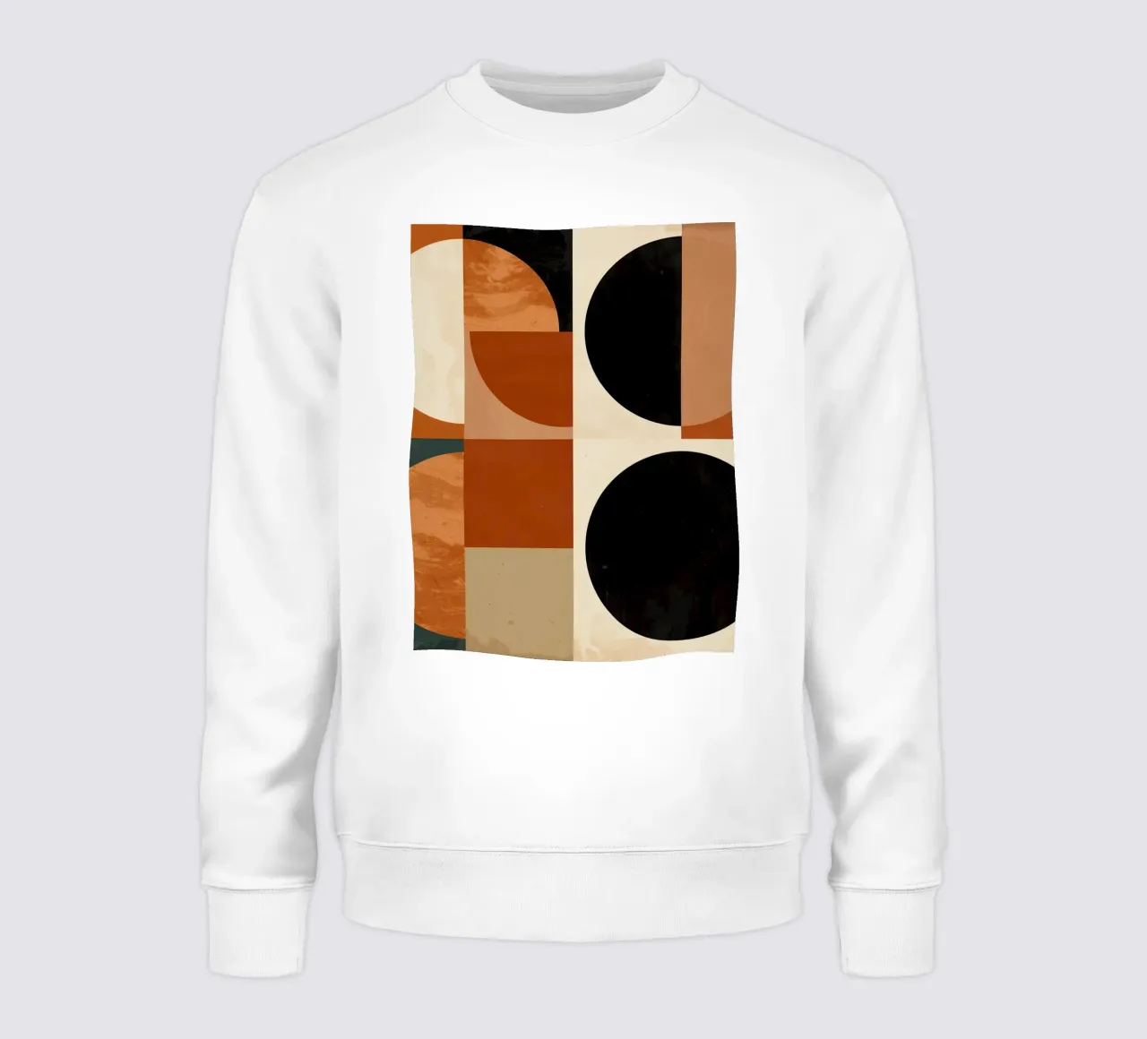 Abstract Geometric Composition with Circles and Squares sweatshirt by DesignDoodle