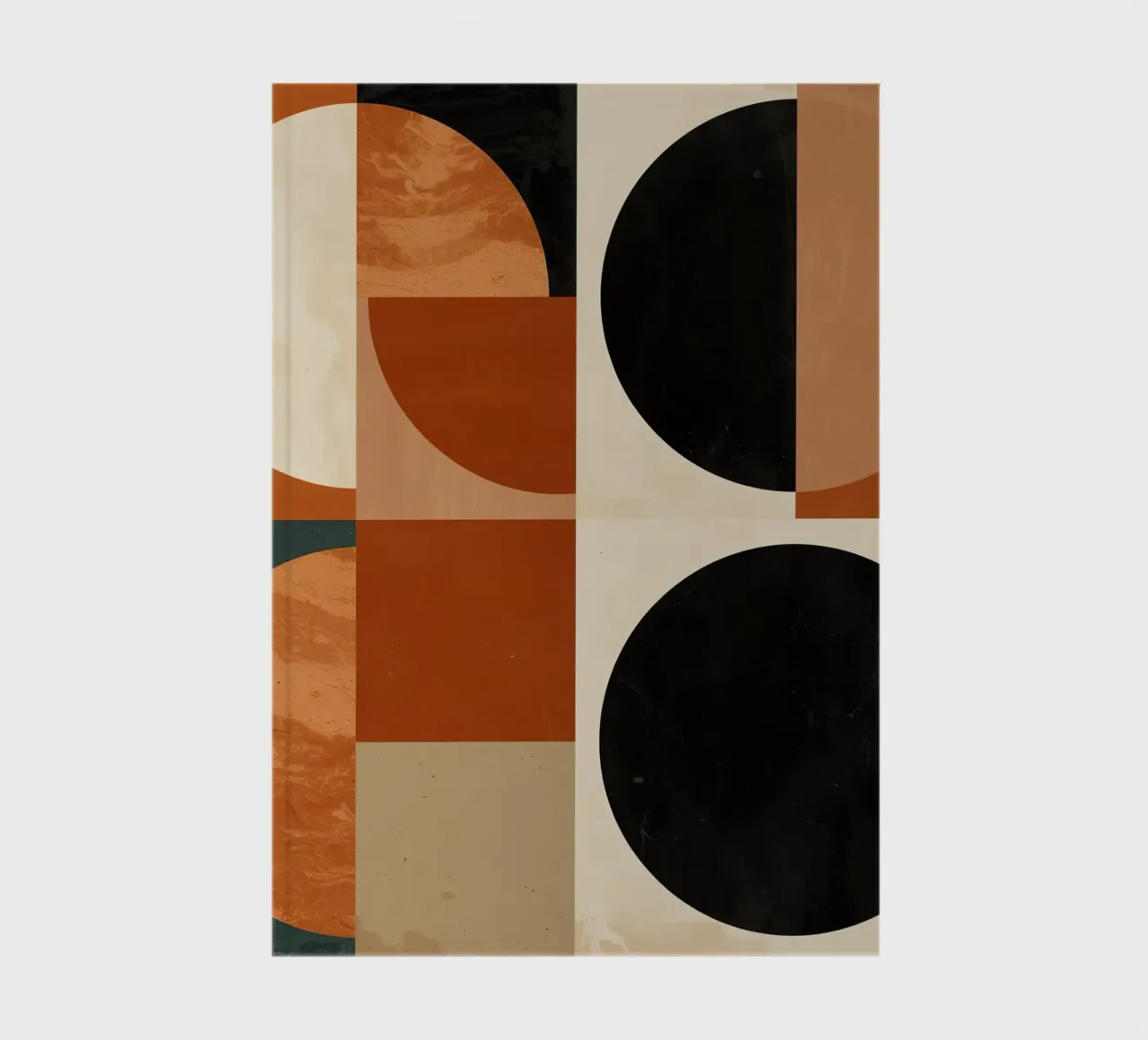 Abstract Geometric Composition with Circles and Squares notebook by DesignDoodle