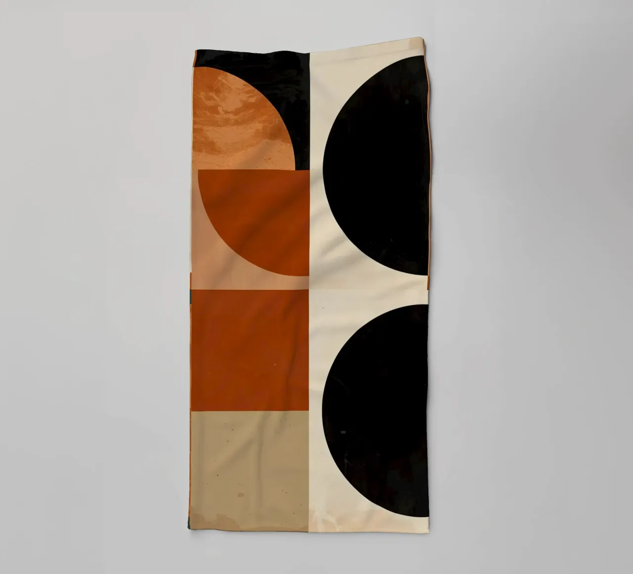 Abstract Geometric Composition with Circles and Squares towel by DesignDoodle