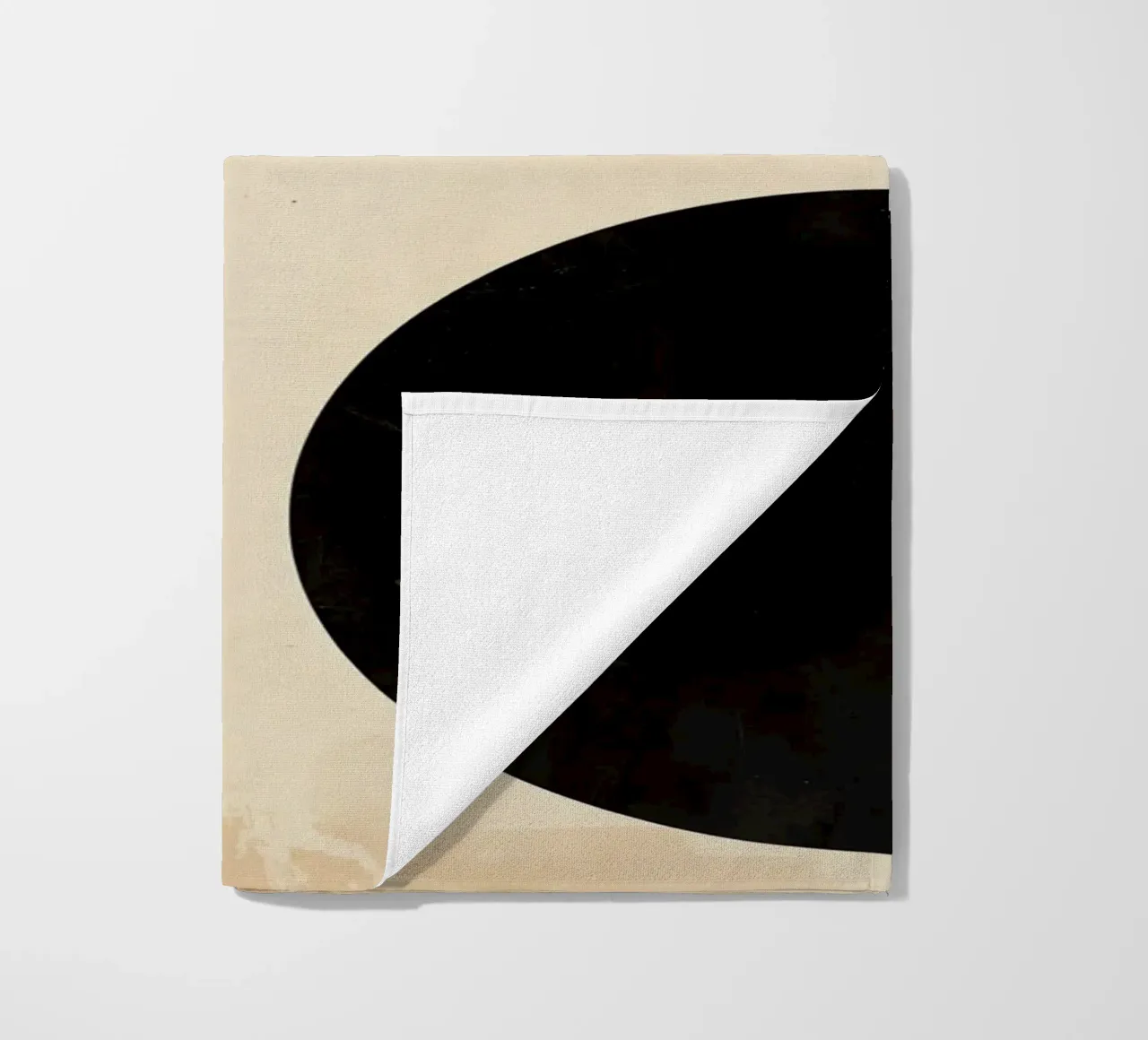 Abstract Geometric Composition with Circles and Squares beach towel by DesignDoodle