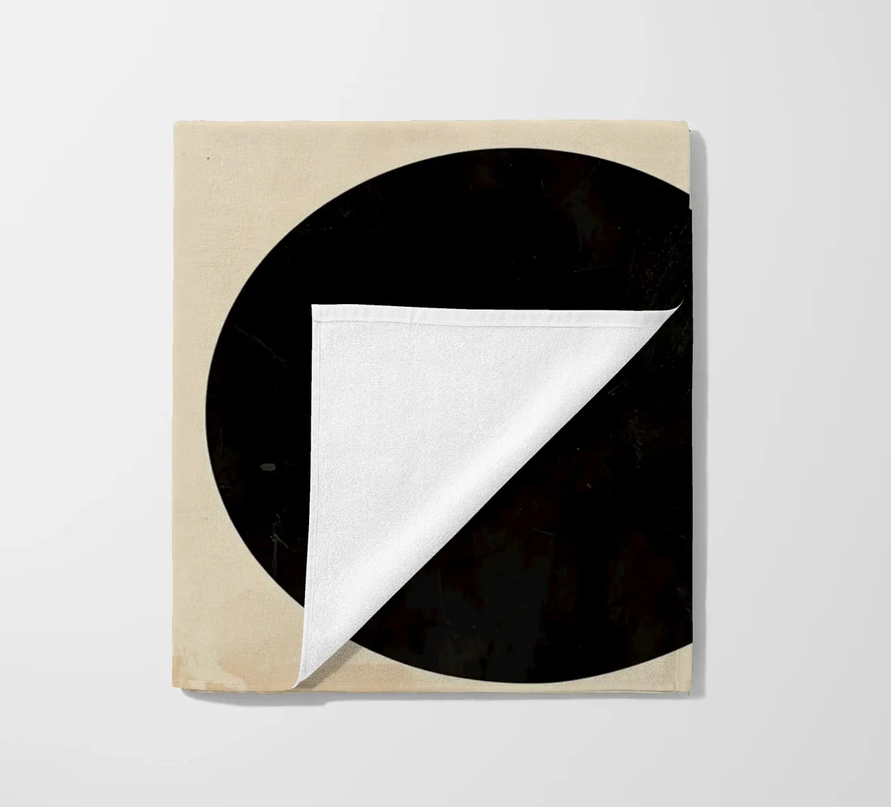 Abstract Geometric Composition with Circles and Squares beach towel by DesignDoodle