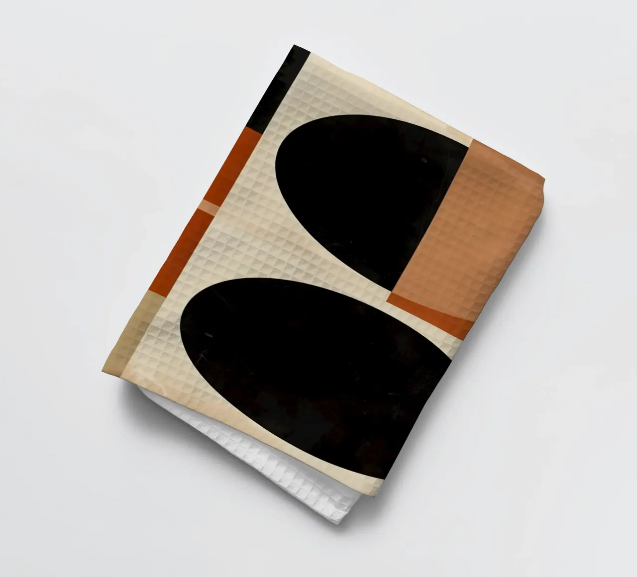 Abstract Geometric Composition with Circles and Squares tea towel by DesignDoodle