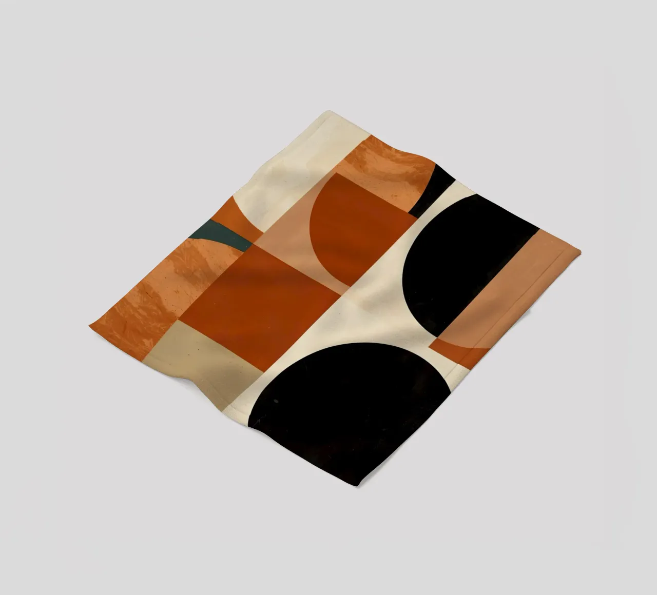 Abstract Geometric Composition with Circles and Squares fleece blanket by DesignDoodle