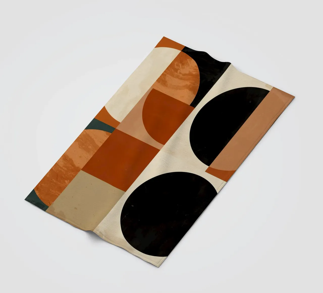 Abstract Geometric Composition with Circles and Squares fleece blanket by DesignDoodle