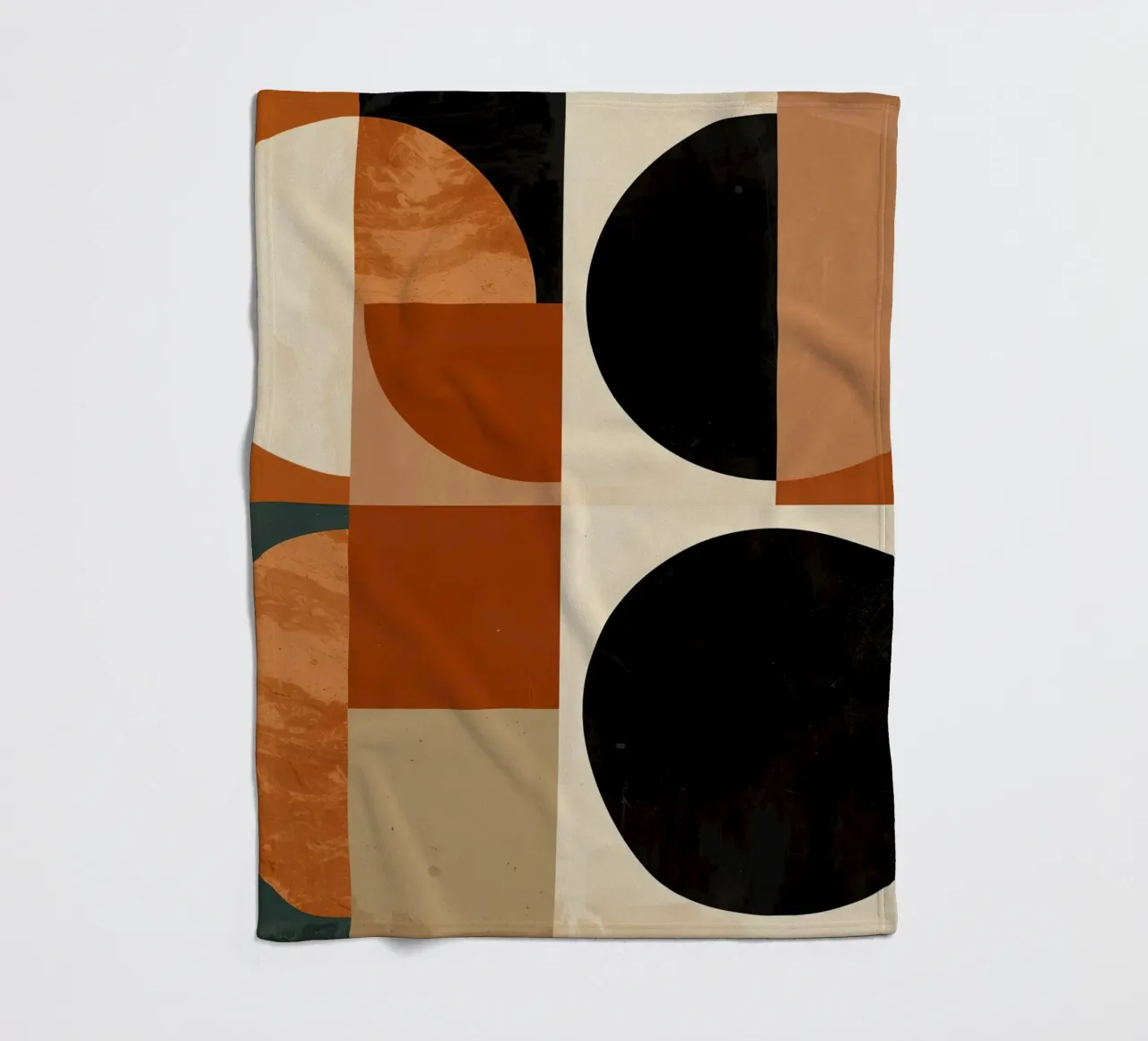 Abstract Geometric Composition with Circles and Squares fleece blanket by DesignDoodle