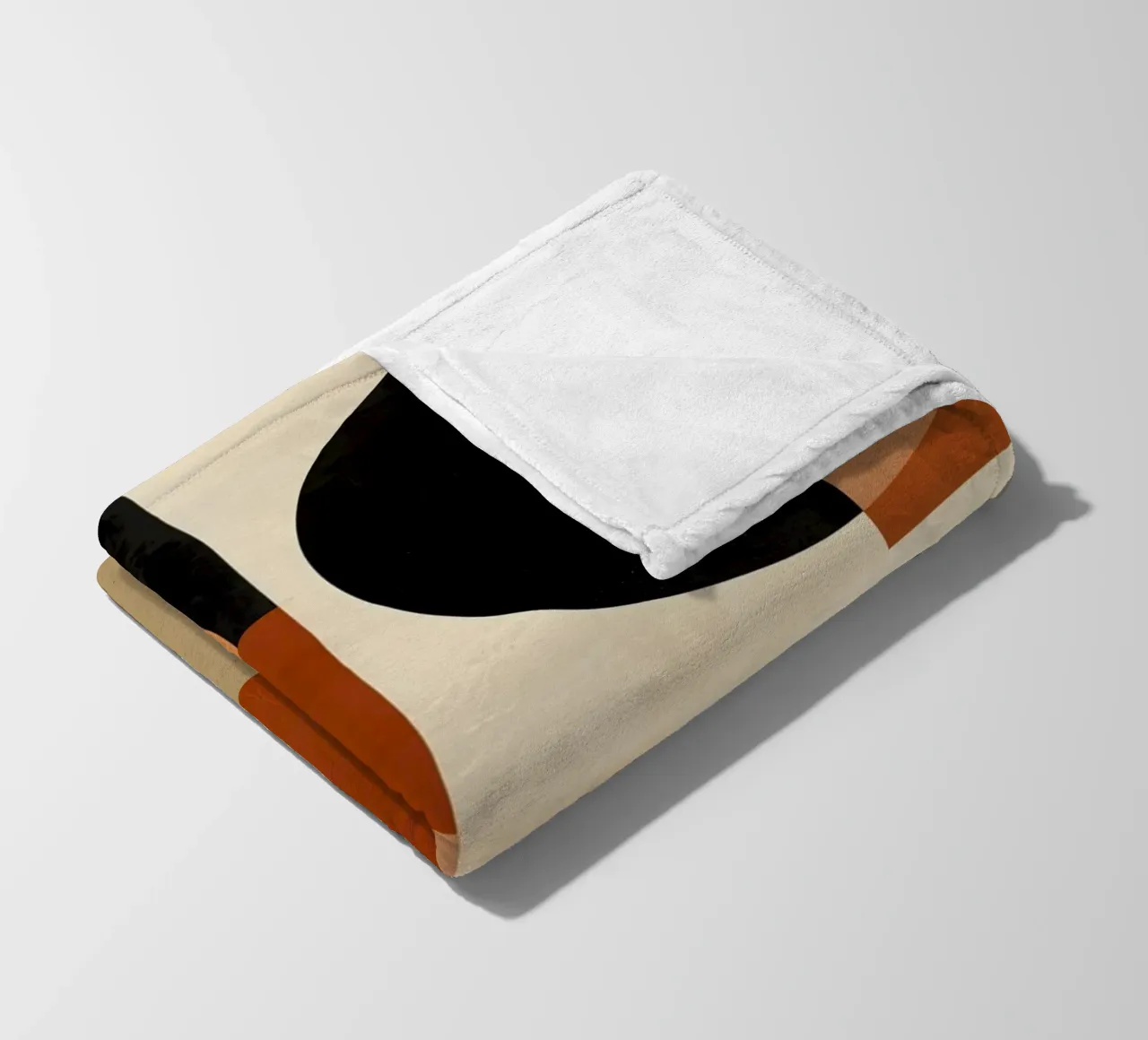 Abstract Geometric Composition with Circles and Squares fleece blanket by DesignDoodle