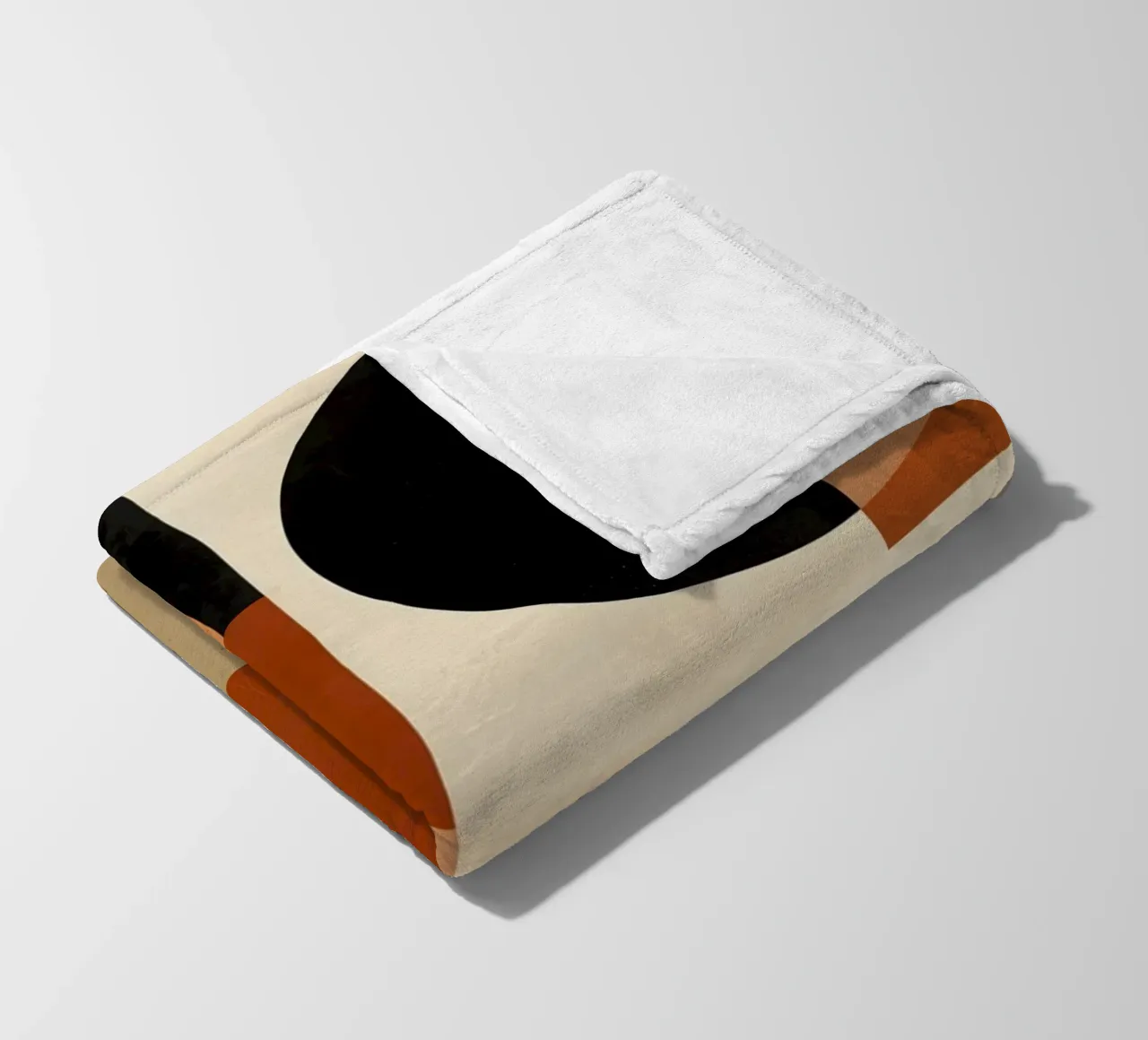 Abstract Geometric Composition with Circles and Squares fleece blanket by DesignDoodle