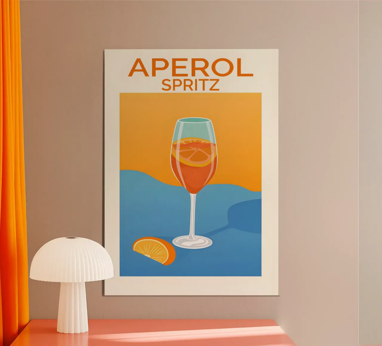 Aperol Spritz poster con telaio in legno da janetlynn