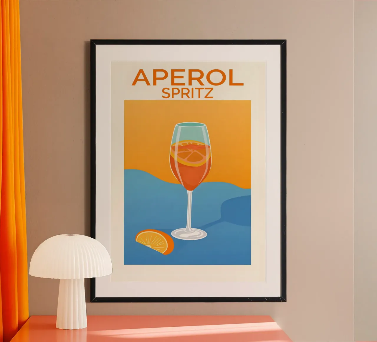 Aperol Spritz poster con telaio in legno da janetlynn