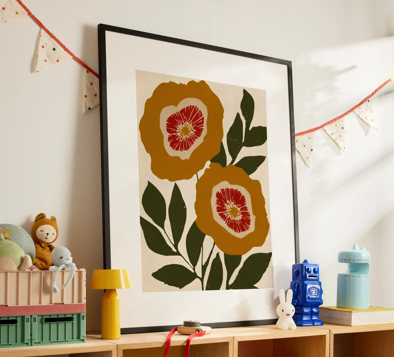 Abstract Flowers poster con telaio in alluminio da Gypsy Galleria