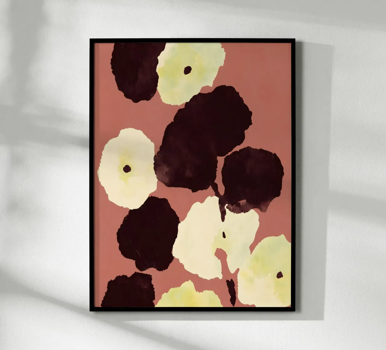 Elegant Abstract Flowers poster con telaio in legno da Gypsy Galleria