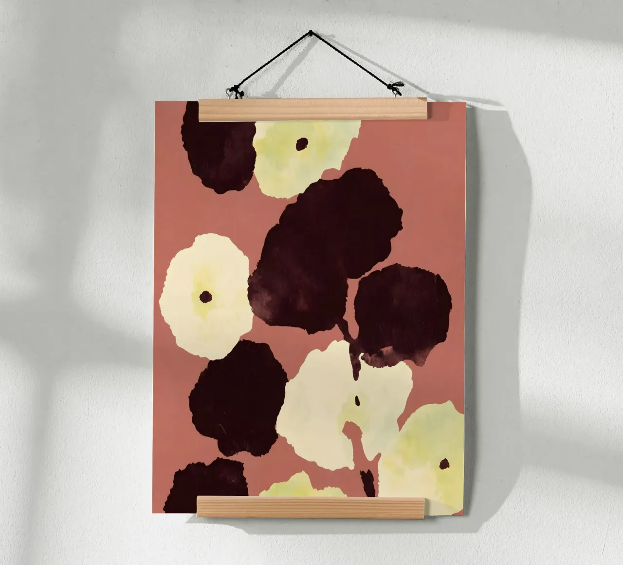 Elegant Abstract Flowers poster con telaio in legno da Gypsy Galleria