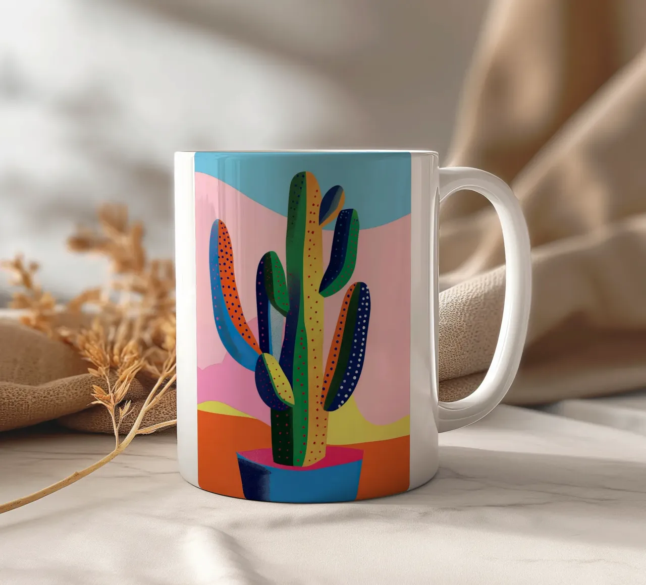Simple Decorative Cactus tazza in ceramica da Leonard Barreiro