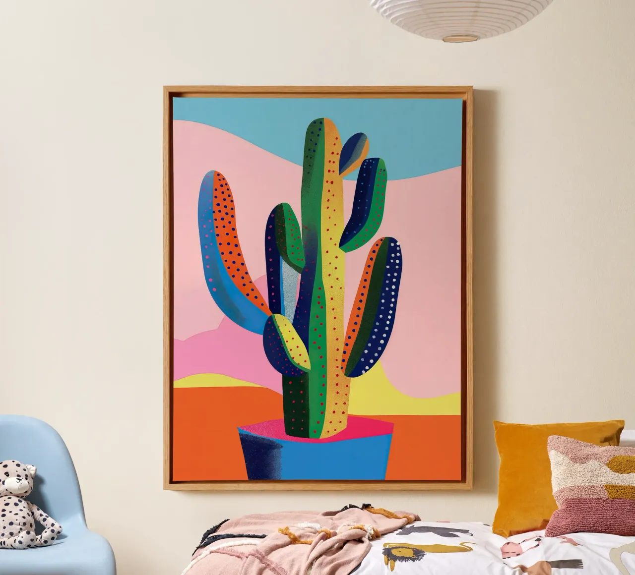 Simple Decorative Cactus tela con Cornice a cassetta da Leonard Barreiro
